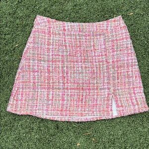Blue Rain Francesca’s Pink Tweed Mini Skirt Size Small
